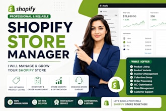 be your shopify store manager for product listing and management