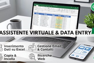 essere il tuo assistente virtuale italiano per data entry