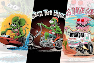 create motorcycle or ed roth rat fink kustom kulture artwork