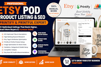 do etsy pod product listing SEO printify printful expert service