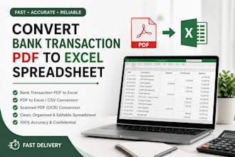 convert bank transaction PDF to excel spreadsheet