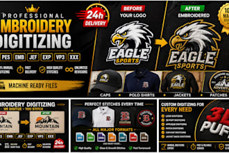 digitize logo for embroidery in dst pes emb embroidery files