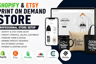 do shopify etsy print on demand store with printify printful gelato customcat
