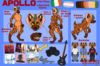 create a reference sheet for your furry character