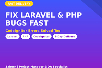build or fix your laravel, PHP or codeigniter app