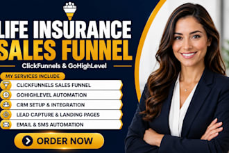 build life insurance sales funnel using clickfunnels and gohighlevel