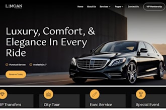 design executive transportation, chauffeur and luxury car rental service website