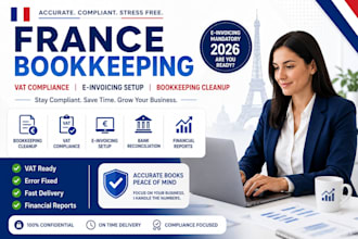 do france bookkeeping, vat compliance, e invoicing setup and bookkeeping cleanup