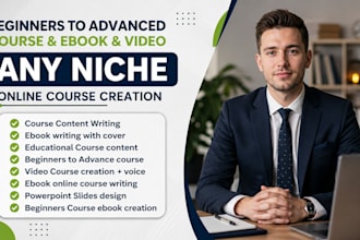 create complete online course content, forex trading video course, ebook course
