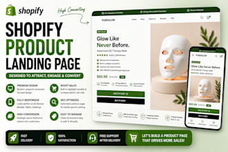 design a shopify landing page for winning products