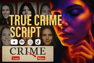 write a true crime script true crime podcast true crime blog for youtube