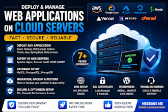 deploy your websites on AWS, azure cloud, digital ocean and google cloud
