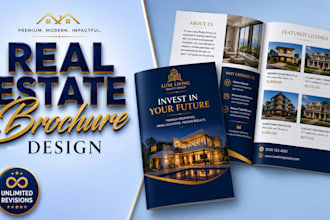 do luxury real estate brochure postcard flyer booklet design for your business