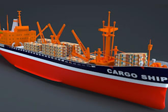 create 3d ship model, boat model, yacht, vessel, naval ship, marine rendering
