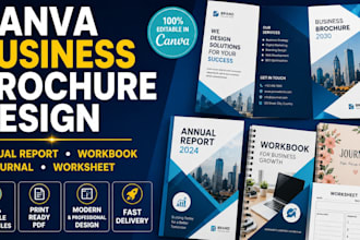 design editable canva brochure, flyer, workbook, magazine, catalog, canva flyer