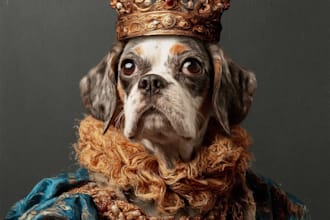 make a luxury royal pet portrait for gifts and home decor