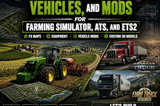 custom map, vehicle, mods farming simulator equipment, ats, ets2, fs map