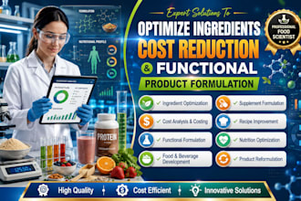 optimize ingredients, costing, and functional product formulation