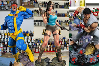 3d print and paint action figure anime figure resin 3d statue miniature painting