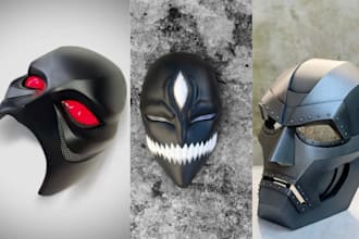 sculpt custom 3d cosplay helmet 3d mask creation  3d armor stl for 3d printing