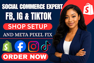 setup facebook shop instagram shop tiktok shop for shopify store fix meta pixel