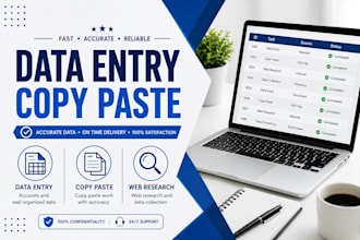 do accurate data entry, typing and copy paste work