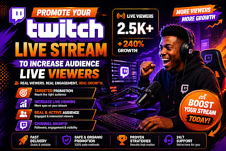 promote your twitch live stream to increase audience live viewers
