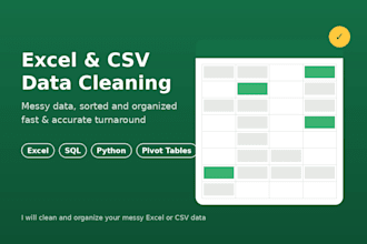 clean and organize your messy excel or CSV data