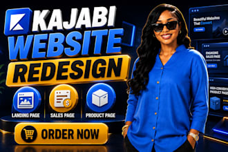 redesign your kajabi website, landing page, sales page, product page fast