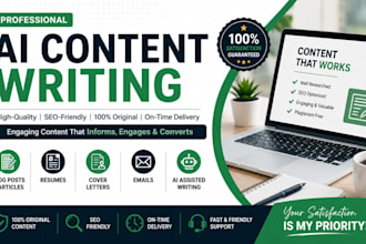 write al content, blog post, resumes cover letter and emails