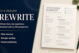 professionally rewrite and optimize your resume or CV