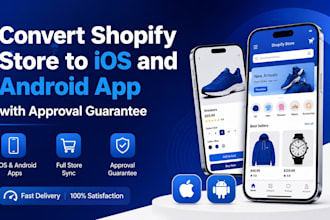 convert shopify store to ios and android mobile app with push notifications