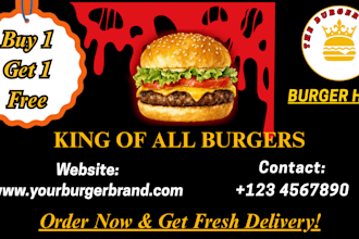 design modern food poster, restaurant flyer, burger and pizza ads