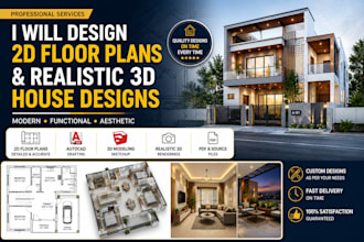 design modern residential house plans and 3d renderings