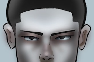 draw a stylized digital portrait and modern avatar