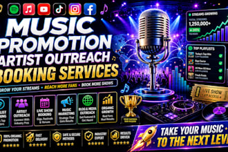 provide music promotion, artist outreach and booking service