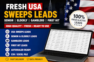 fresh first hit USA sweeps leads, gamblers leads, senior elderly leads