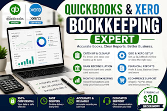 do bookkeeping quickbooks clean xero qbo catch up books online account setup