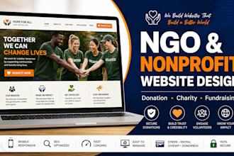 design ngo, charity, nonprofit, donation website on wordpress or wix