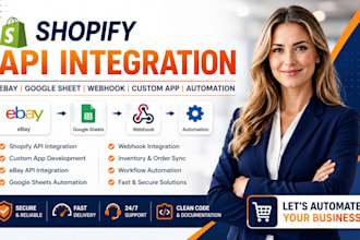 create shopify API integration ebay google sheet webhook custom app automation