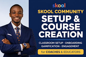 setup skool online community setup skool course creation skool community manager