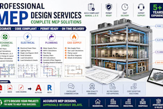do hvac design, manual j, d, s calculation and mep for city permit
