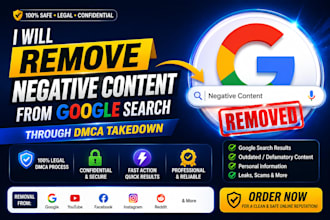 remove negative google search results with dmca