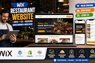 build wix restaurant online ordering menu page layout error website audit fix