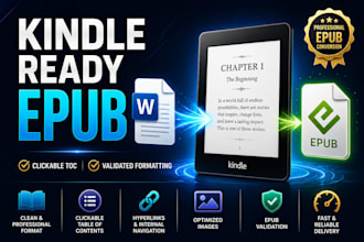 convert your book to a kindle ready epub with clickable toc