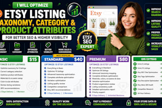 optimize etsy listing taxonomy category and product attributes for SEO