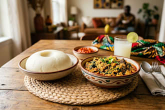 cook authentic nigerian semo and egusi soup with traditional flavors