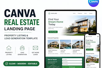 design canva real estate landing page property listing lead generation templates