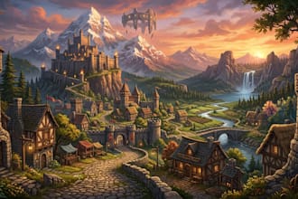 ceate 3d game background, game artist
