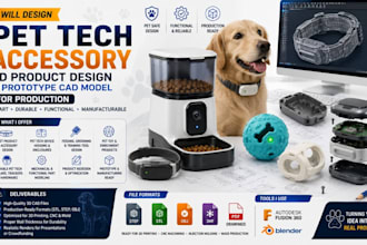 design 3d product pet tech accessory prototype cad model for production